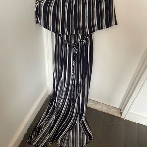 Striped off the shoulder Jumpsuit